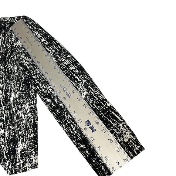 Vince Camuto‎ Women's M Blazer Jacket Black White Zip Abstract Speckled Textured - Picture 10 of 13